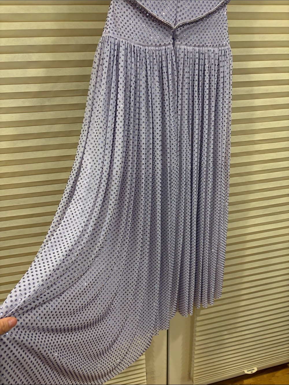 🔥CLEARANCE🔥NWOT Self-Portrait Lavender Polka-Dot Midi Dress with Belt, Size US 2 - Picture 9 of 13